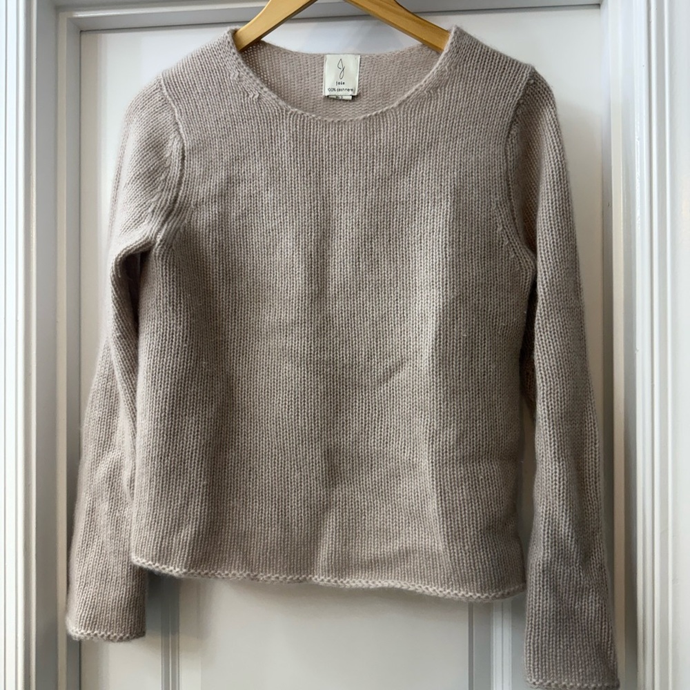 Joie Cream Crewneck Sweater Soft Knit Timeless Design